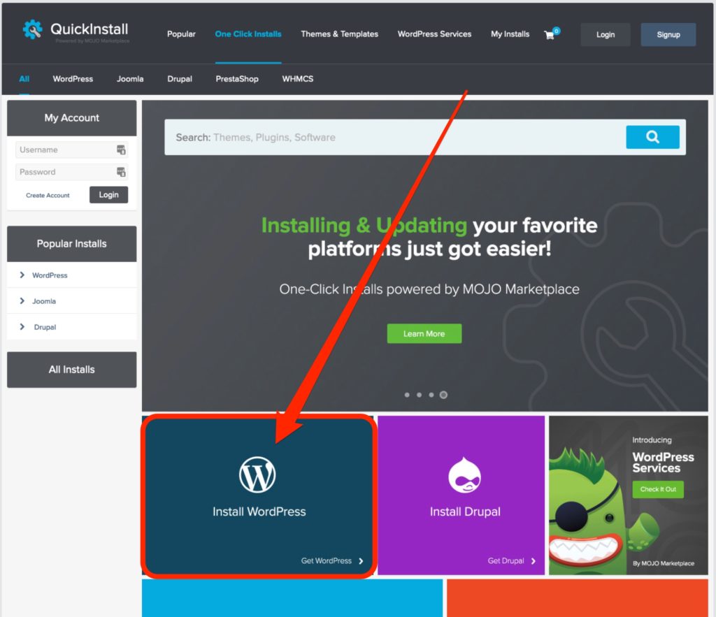 QuickInstall WordPress