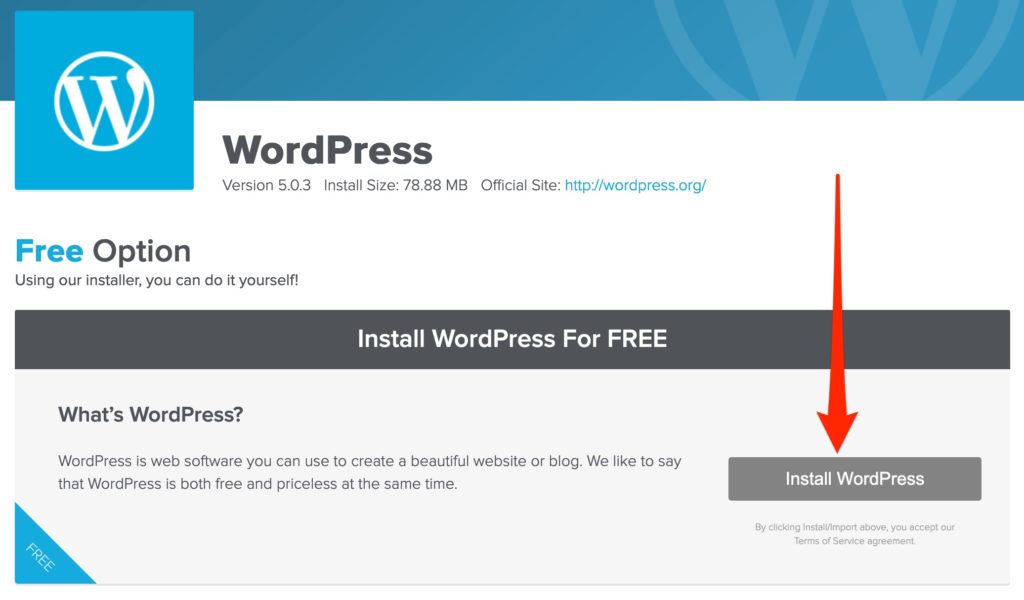 Install WordPress for Free