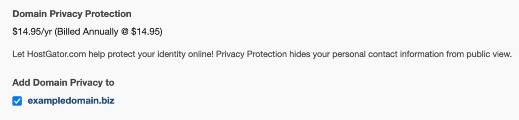 Domain Privacy Protection Add-On